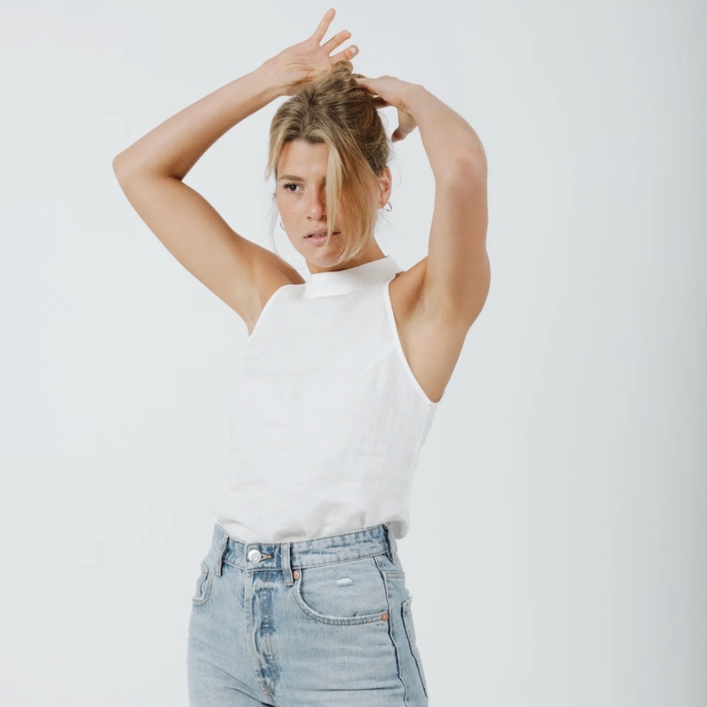 Lanhtropy Linen High Neck Tank